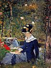Edouard Manet Famous Paintings - Young Woman in the Garden